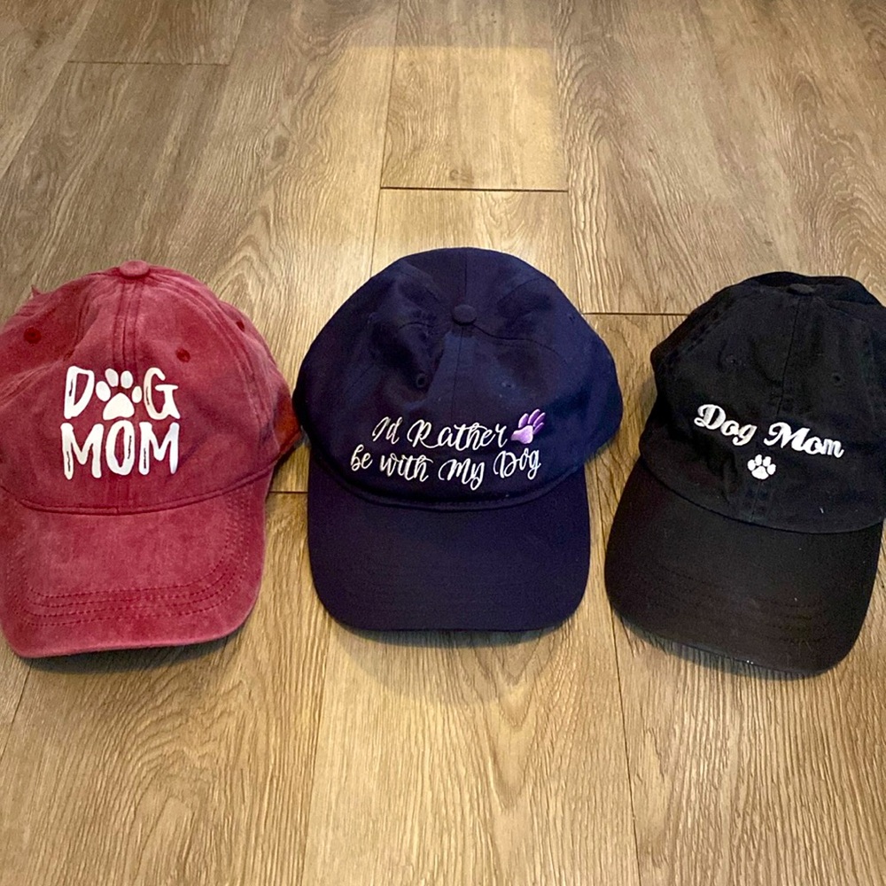Lot of dog mom hats